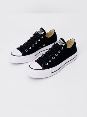 Converse Low Top Canvas Sneakers - Black & White